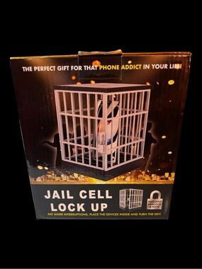 NIB Jail Cell Lock Up Phone Cage - Black